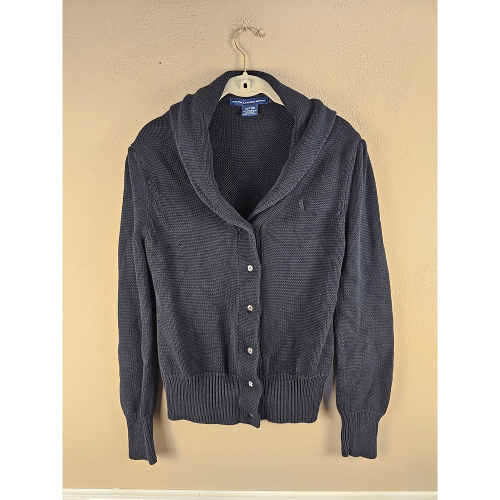 Ralph Lauren Sport Womens Black Cardigan Sweater Large